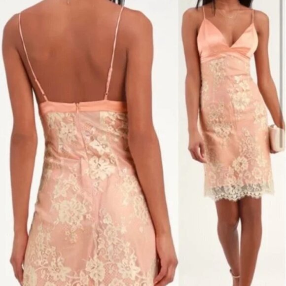 Wayf Dresses & Skirts - NWT Wayf Orange Lace Cami Dress